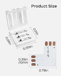 JACKYLED 30 Pcs 3-Pin LED Connectors, 10mm L Shape