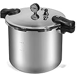 Barton Pressure Canner 22-Quart Capacity Pressure Cooker Built-in Pressure Gauge with (1) Rack, Aluminum Polished