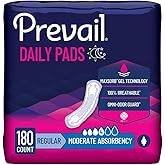 Prevail Proven | Regular Incontinence Bladder Control Pads | Moderate Absorbency | 180 Count