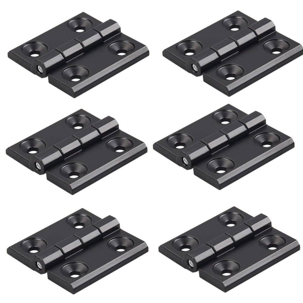 6 Pcs Black Zinc Alloy Hinge 40x40mm Door Frame Hinges Aluminum Profile Hinge Install Kit for 2020 Aluminum Extrusion Profile Slot 6mm