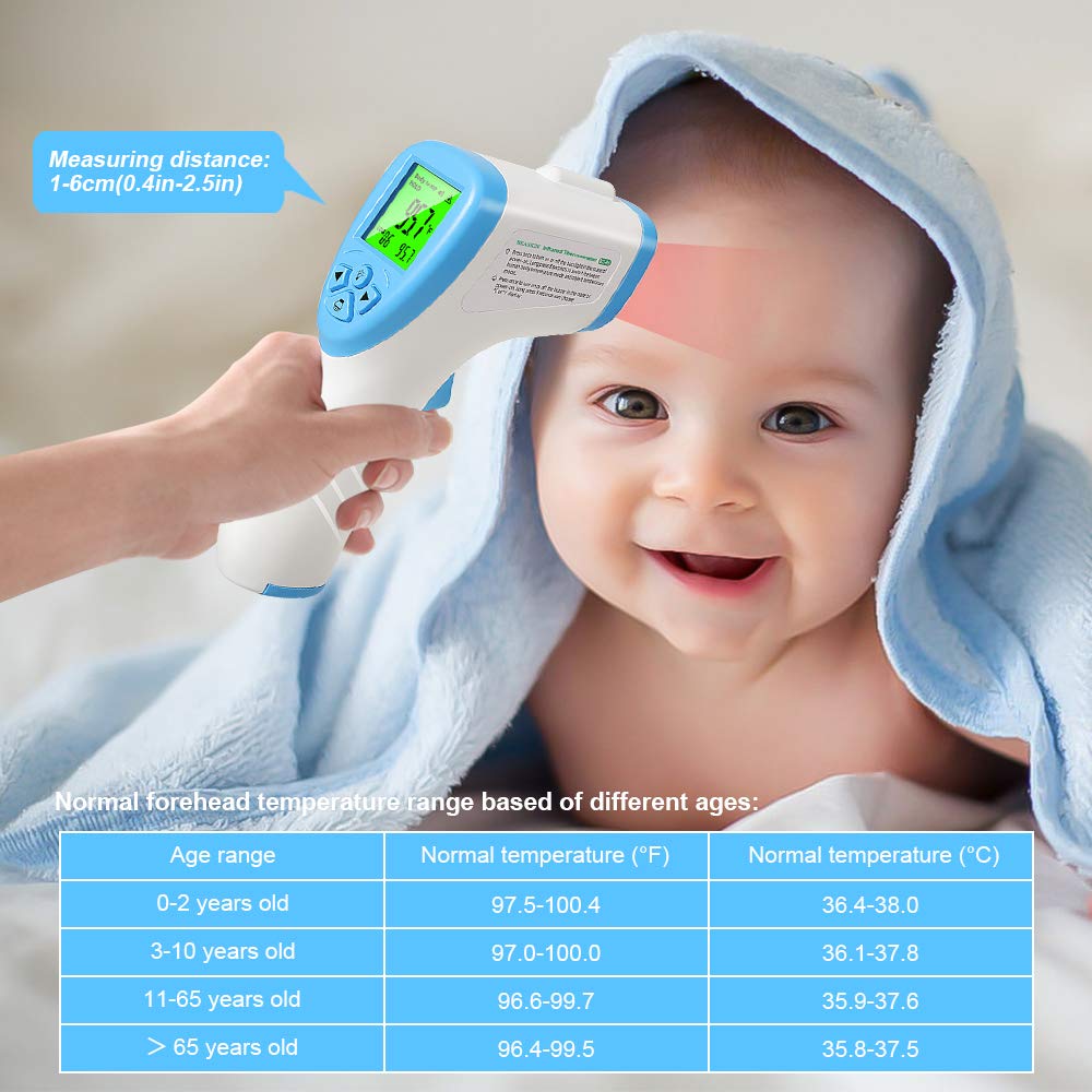 Infrared Digital Non-Contact Thermometer for Adults Forehead and Body Temperature with Fever Alarm and Memory Function: Industrial & Scientific