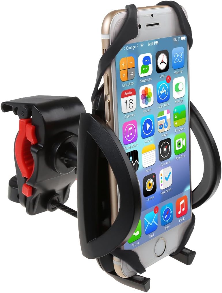 Bike Phone Holder, IDEAPRO Bike Handlebar Phone Mount with Silicone Strap, 360 Rotatable Phones GPS MP3 MP4 Player Universal Cradle Bicycle Clamp Adjustable Bracket for 4-5.5 inch Screen (grey)