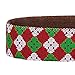 Blueberry Pet 4 Patterns Christmas Party Fair Isle Style Adjustable Dog Collar with Detachable Bow Tie, Large, Neck 18