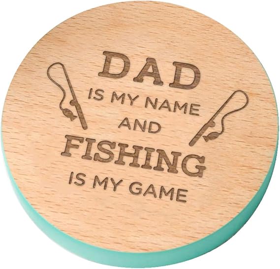 Untersetzer mit Gravur „Fisherman Dad is My Name and Fishing is My Game