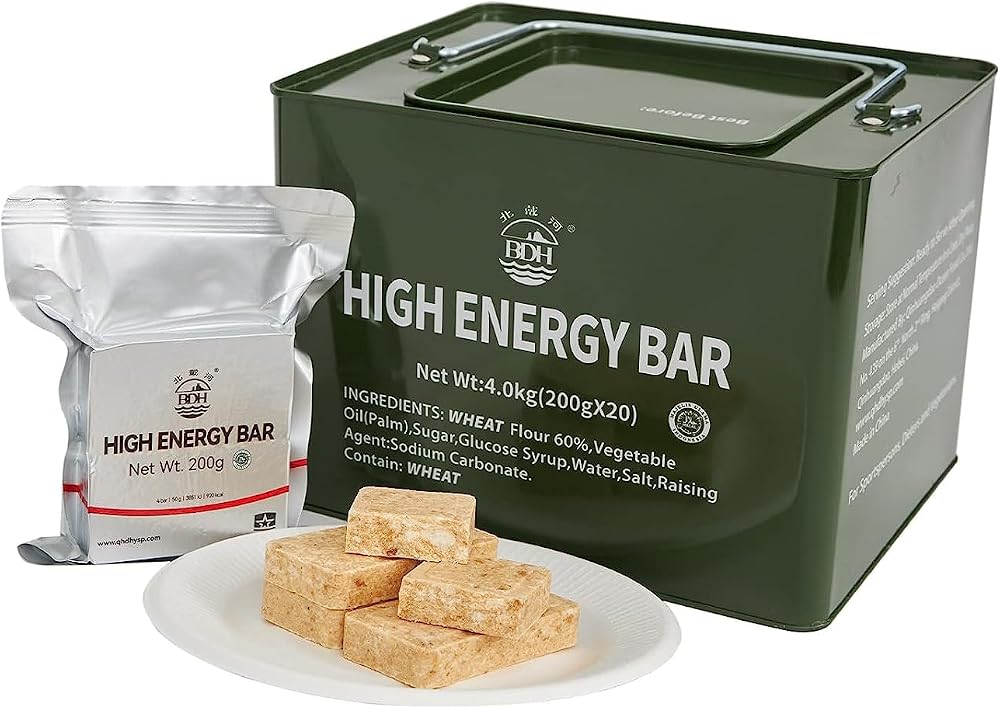 BDH Emergency Food Rations 18400 Calorie Survival Bars 20 Pack Tin Box