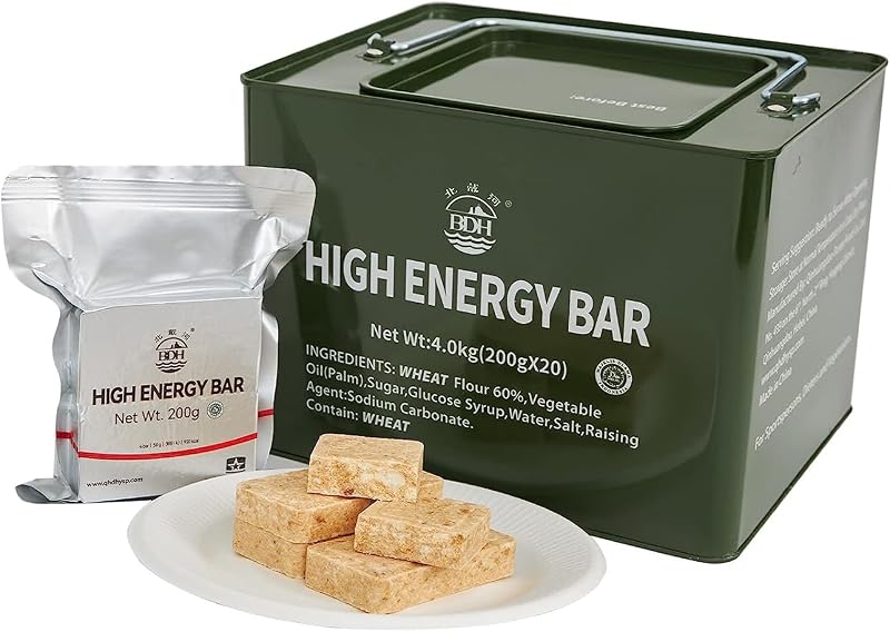 BDH Emergency Food Rations 18400 Calorie Survival Bars 20 Pack Tin Box
