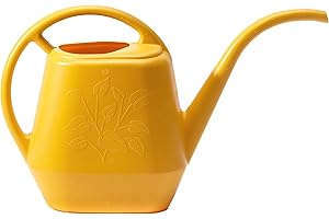 Bloem Aqua Rite 56 Fl Oz (.44 Gallon) Earthy Yellow Resin Watering Can for Indoor and Outdoor Use