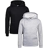 Quad Seven Boys Pullover Hoodie - 2 Pack Soft Fleece Basic Hooded Sweatshirt for Boys with Pockets (Sizes: 8-18)