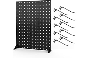 Muscovite 2 Pack Portable Pegboard Display Stand for Vendor - 17" X 13" Standing Small Peg Board Jewelry Keychain Craft Show Retail Display Supplies Stand for Selling, Table Top Display Rack with Pegs ( Black )