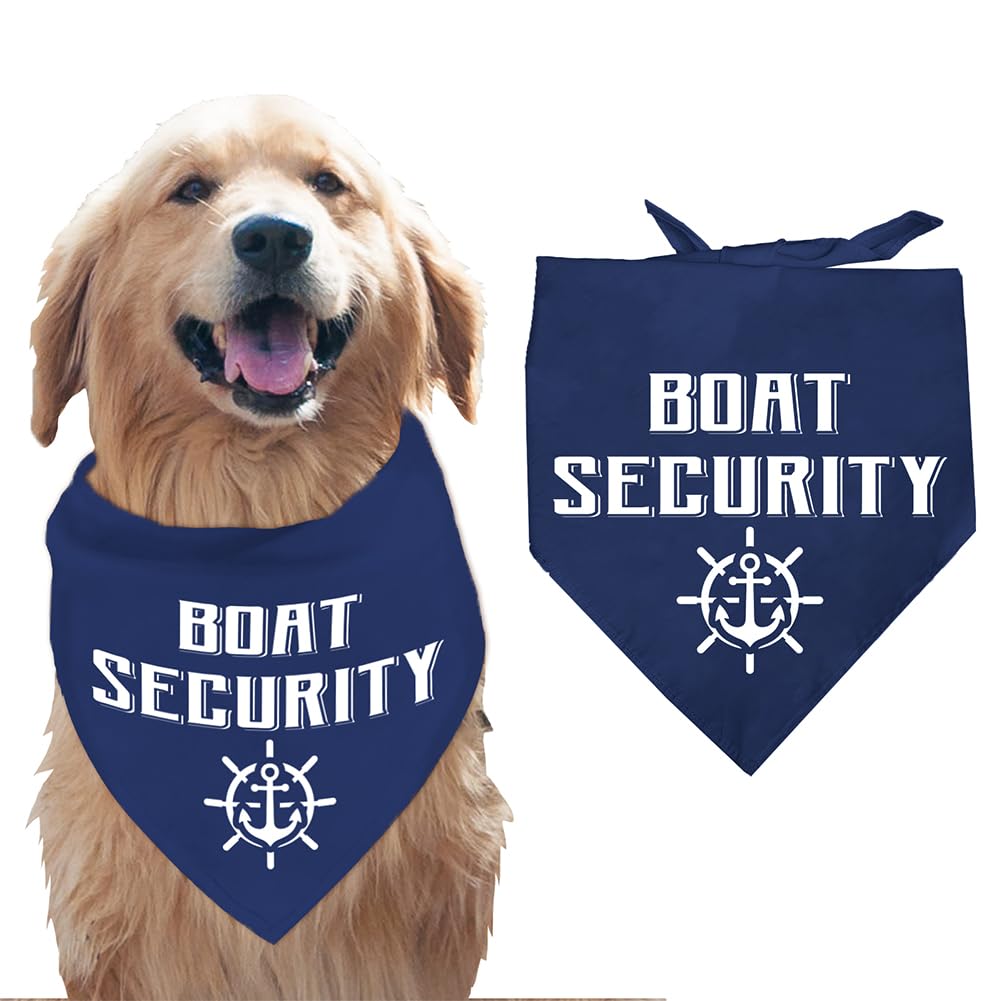 arricraft 1 Pc Pet Dog Bandana, 21.7"x21.7"x30.7" Dark Blue Boat Security Anchor Rudder Pet Scarf Bandana Adjustable Triangle Bibs Washable Cotton Cat Scarf Bibs for Large Dog Pet Supplies