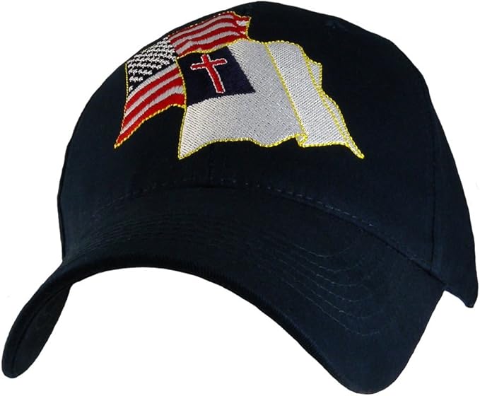 American and Christian Flag Baseball Cap, Dark Navy, One Size Amazon