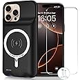 Wireless Charging Case for iPhone 16 Pro Max, 12000mAh High Capacity Portable Rechargeable Battery Case Qi Wireless Charging with iPhone 16 Pro Max (6.9 inch) Extended Battery Charger Case (Black)