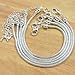 BSI - Pack of 5 Pcs Silver Plated Snake Chain Fits Pandora Chamilia Troll Biagi Beads, 5 Pcs Silver Plated Brass Charm Bracelet Chains w/Screw End (7 Inches)