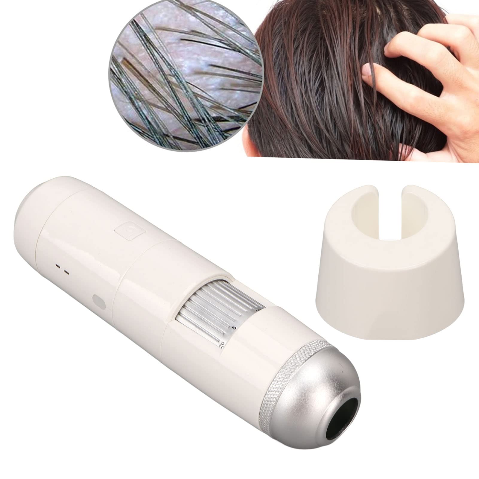 Socobeta Skin Hair Scalp Detector, Hair Detector Analyser Wireless AI 5X to 200X Hair Follicle Detector for Beauty Salon