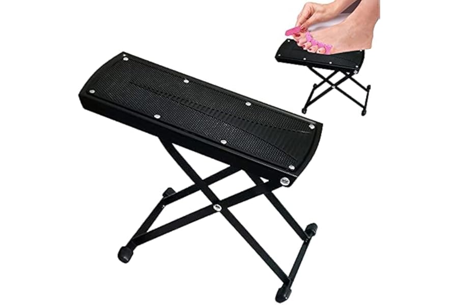 ZtohPyo Foldable Foot Rest, 6-Height Adjustable Spa Foot Stand, Non-Slip Sturdy Foot Care Stand for Easy Home Pedicures, Beauty Pedicure Stool Tool