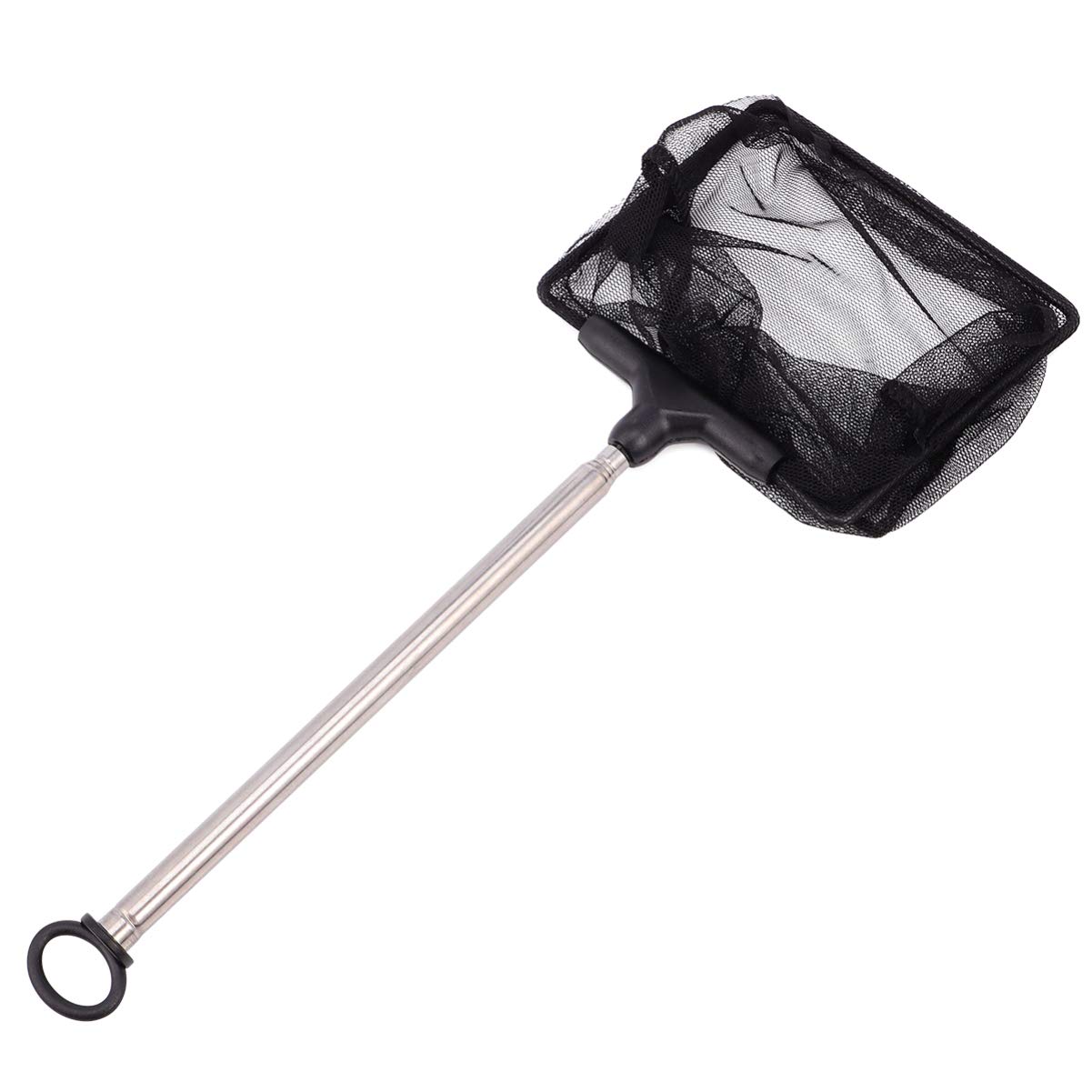 UKCOCO Fish Net,Mesh Fish Tank Net with Handle Fish Pond Net Telescopic Fine Mesh Fishnet with Extendable 27.5-50.5cm Handle for Aquarium Lakes Ponds Fish Tank (8x10cm)