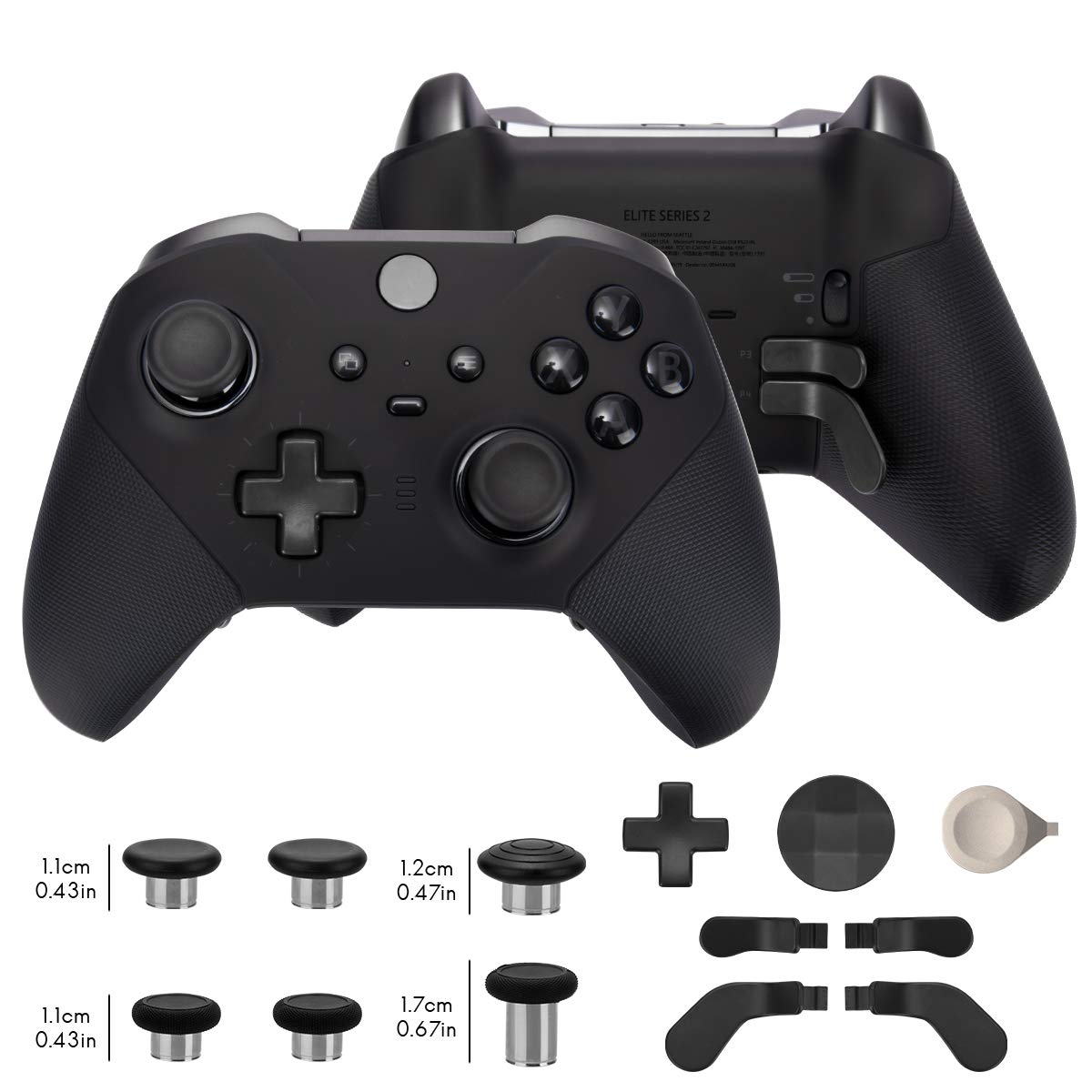 13 in 1 Metal Thumbsticks for Xbox One Elite Series 2, Elite Series 2 Controller Accessory Parts, Gaming Accessory Replacement, Metal Mod 6 Swap Joysticks, 4 Paddles, 2 D-Pads, 1 Tool