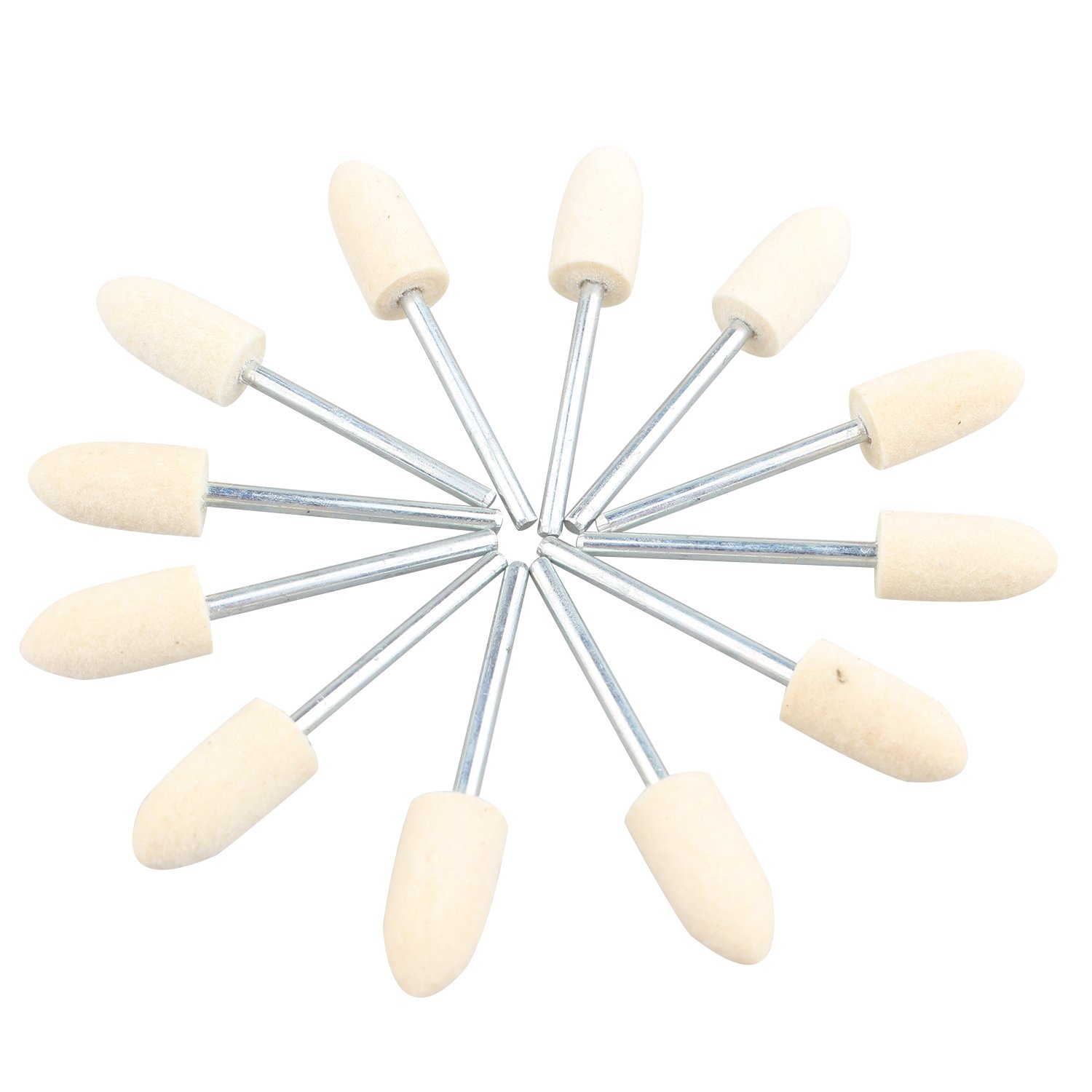 Futheda 12pcs 8mm Conical Felt Polishing Pad, Felt Polishing Kit Polishing Tools for Jewelry, Glass, Stone, Ceramic, Nail Art
