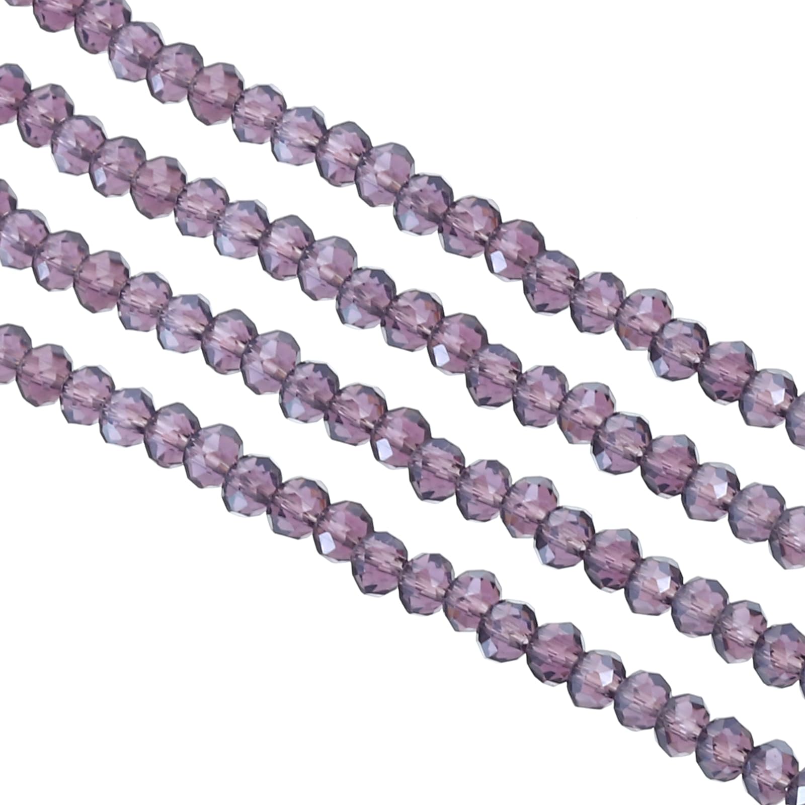 PATIKIL 6 mm Briolette Rondelle Glass Beads, 1400Pcs/10Strands Small Round Faceted Crystal Bead for Jewelry Making Earrings Bracelets Necklaces Rings DIY, Dark Purple