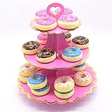 Timkumon 3-Tier Cardboard Cupcake Stand, Disposable