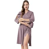 Galabloomer Flower Maternity Robe and Baby Receiving Blanket, Matching Mommy Labor Delivery Robe and Swaddle Set