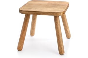 YOUEON 12 Inch Square Solid Wooden Step Stool, Non-Slip One Step Stool for Adults, Holds up to 300 Lbs, Portable & Sturdy, Fo