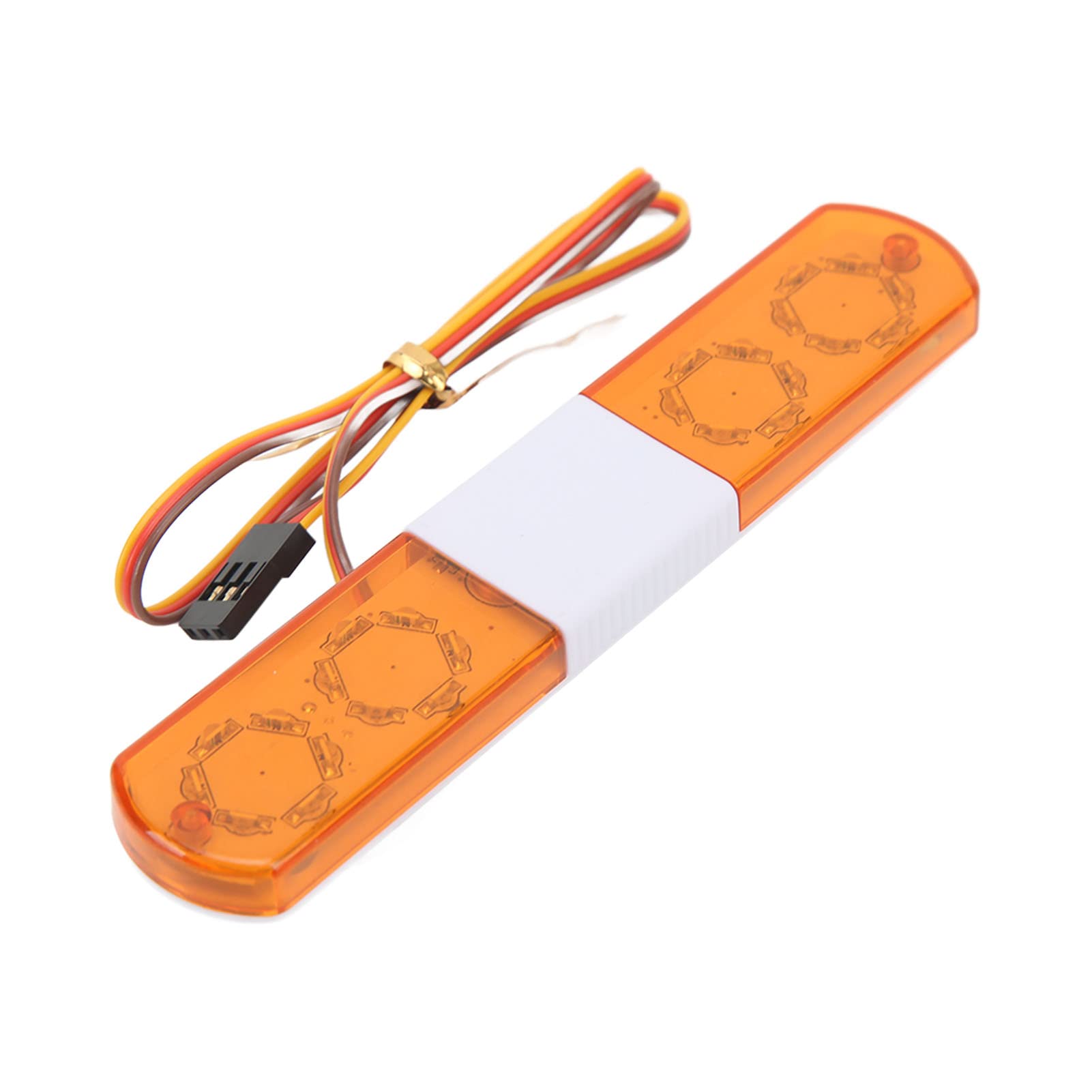 SUNGOOYUE RC LED Police Light, Simulation Design 4 Modes RC Police Flash Lamp LED Alarming Light for 1/8 1/10 RC Cars, 115mm(Yellow)
