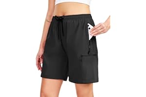 BONOTIE Women's Lightweight Hiking Cargo Shorts Quick Dry Athletic Shorts for Camping Travel Golf with Zipper Pockets