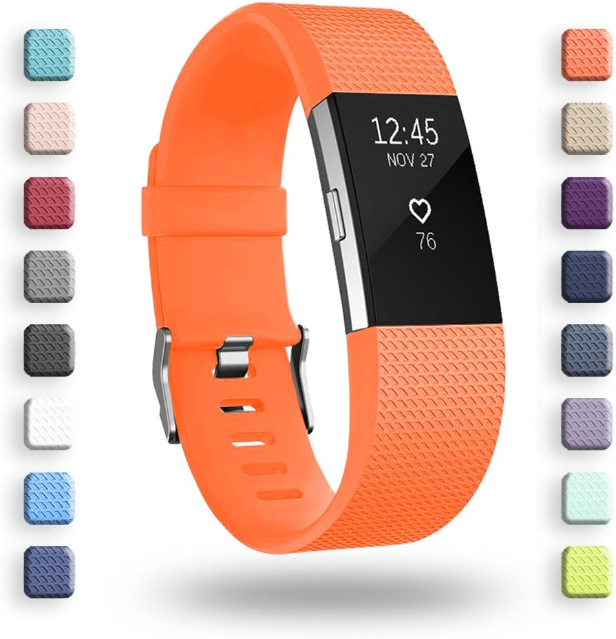 POY Replacement Bands Compatible for Fitbit Charge 2, Classic & Special Edition Adjustable Sport Wristbands