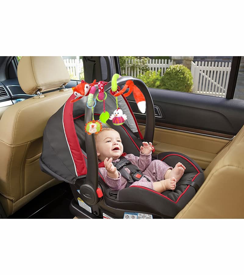 Wilonsa Car Seat Toys Spiral Fox Plush Unbreakable Stroller Toy for