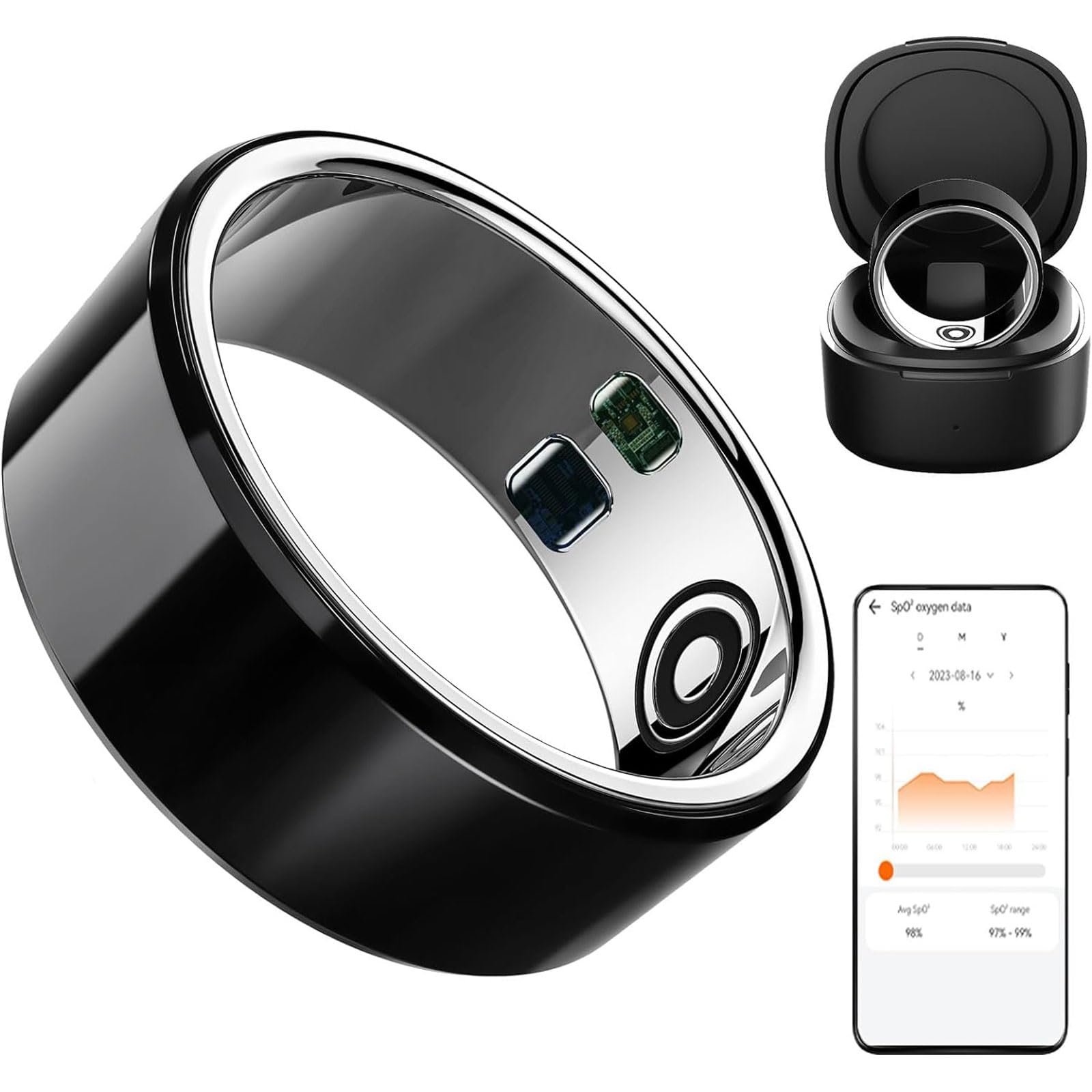 Smart Ring Health Tracker with Free Subscription, Fitness Sleep Heart ...