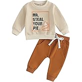 Okbabeha Baby Boy Outfit Sweatsuit Letter Sweatshirt Shirt Pullover Tops Pants Toddler Boys Festive Clothing