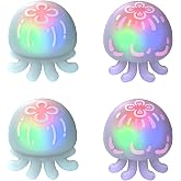 PlayVital Cute Universal Illuminated LED Thumbstick Grips for ps5, for ps4, Joystick Caps for Xbox Series X/S, for Xbox One, Switch Pro Controllers, Joystick Protection - Jellyfish Purple &amp; Blue