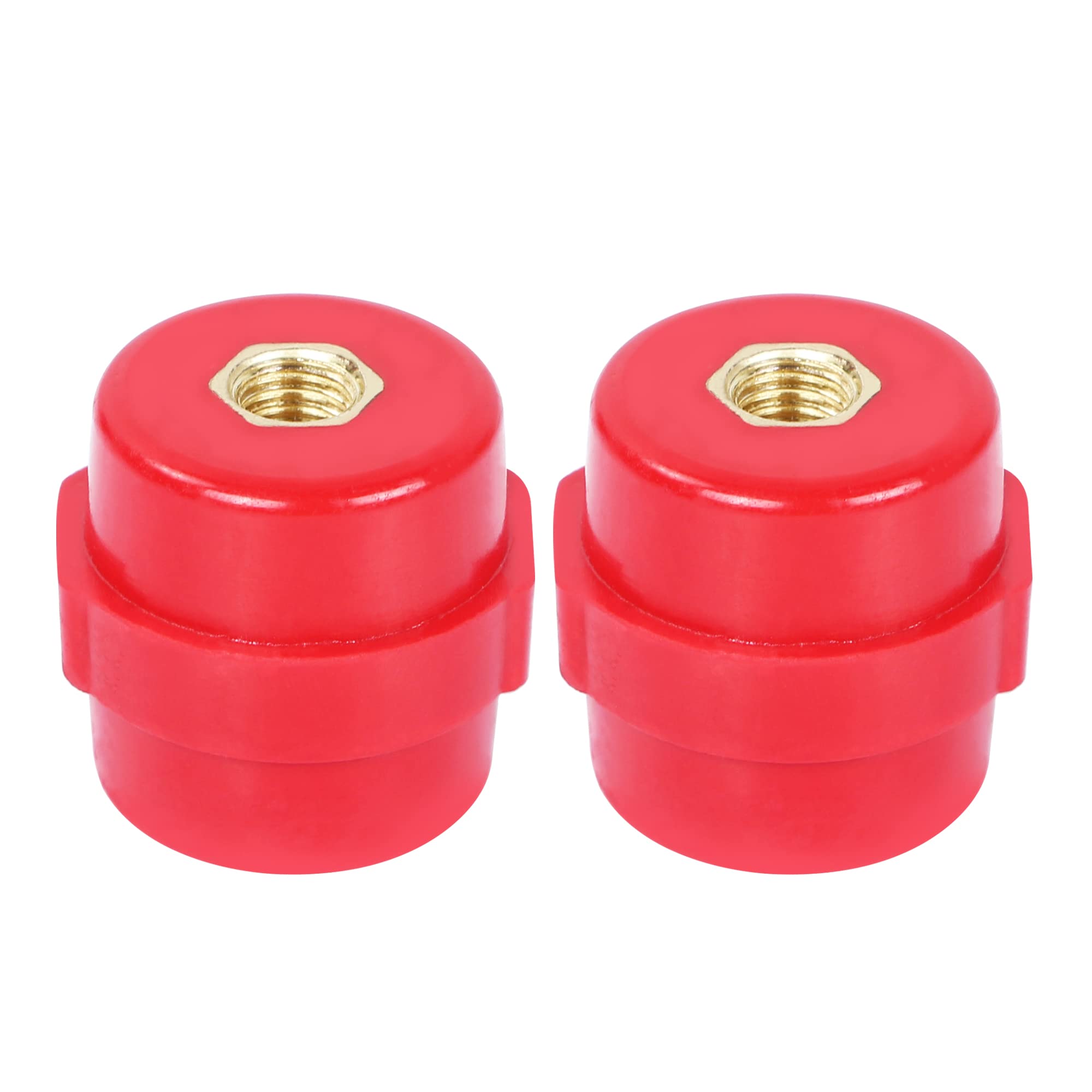 RIIEYOCA Busbar Insulator, SM-30 Polyester Standoff Insulators (M8), High-Strength Busbar Insulator Supporter, Red Resin(2 pcs)