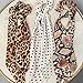 6 Pack Leopard Print Big & Long Scrunchie Hair Scarf, Polka Dot Snake Skin, Ribbon Chiffon Strong Elastic Hair Bands Rope Scrunchy, Bun Hair Ties Bobbles, Scarves for Women Girls, Bow Ponytail Holder
