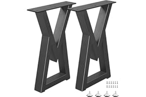 Y-CFHFC 24 Inch Metal Coffee Table Legs, Modern End Table Legs, Side Table Legs, Heavy Duty Iron Desk Legs Industrial Furniture Legs,DIY Dining Table Legs(H24” x W15.4”, 2PCS)
