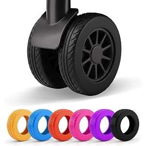 BCAVME Upgraded Luggage Wheel Covers, Silicone Suitcases Wheel Protector | Fits 2-2.4" Luggage Suitcase Wheel Cover, Anti-Noi