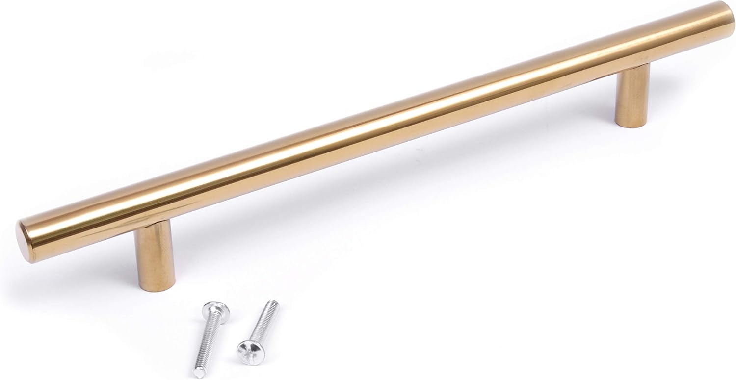 T bar Handle Knob Gold Finish Kitchen Bedroom Bathroom (1, 64mm