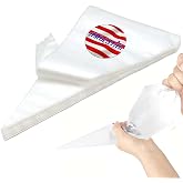 AMBESTAR 24 Inch Extra Large Piping Bags Disposable, Thickened 100Pcs Disposable Clear Plastic Icing Piping Bags, Food Grade Cake Decorating Bags for Dessert, Pastry, Cookies, Cupcake Decorating