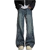 PEAINJ Baggy Jeans for Women Men Straight Leg Denim Jeans Y2k Hip Hop Pants High Waisted Jeans Grunge Clothes