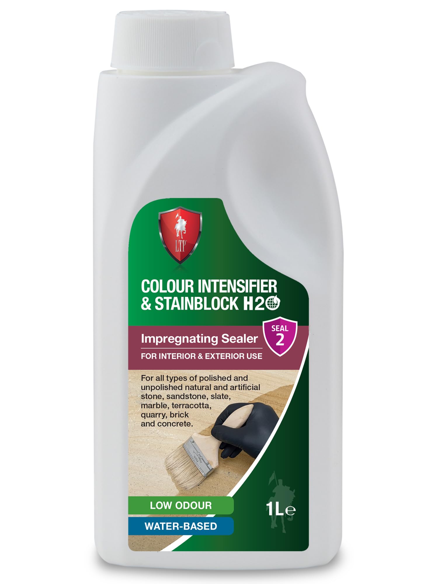 LTP Colour Intensifier & Stainblock H20 Waterbased impregnating sealer - Provides an enhanced natural finish for all types of natural and artificial stone (1 Litre Bottle)