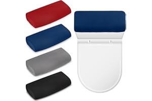 Hoolerry 4 Pcs Toilet Tank Lid Cover Universal Back of Toilet Tank Cover Soft and Absorbent Replacement with Elastic Bottom for Bathroom Decor Accessories(Black, Dark Gray, Blue, Dark Red)