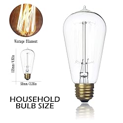 Jslinter 6-Pack Edison Light Bulb, Warm White 2200K