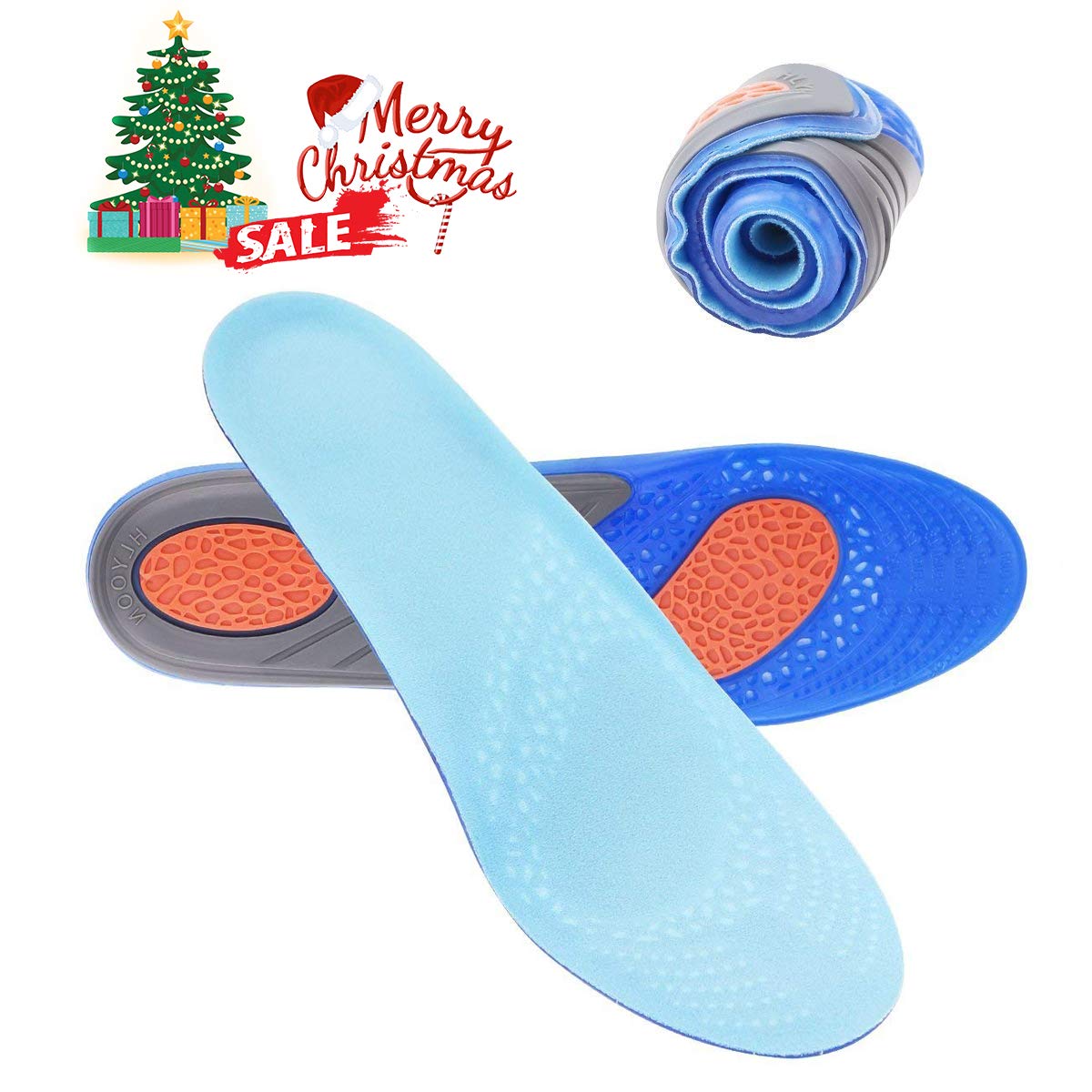 HLYOON GEL Sports Orthotic Insoles, Full Length Performance Shoe Insoles, Relieve Foot Pain and Fasciitis (UK women\'s (4-9))