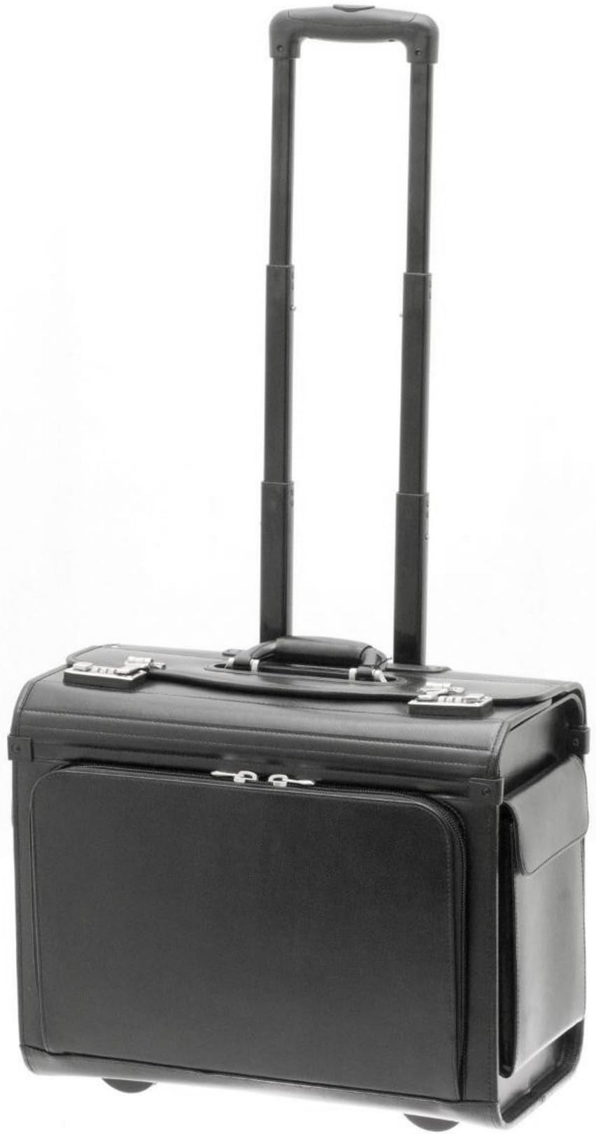 'Stanford – Real Leather Pilot Case – Pilotentrolley Laptop Compartment 15 – 46x37x23 cm – Organiser – Black