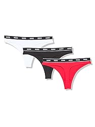 HUGO 3-Pack Repeat Logo Cotton Stretch Thongs