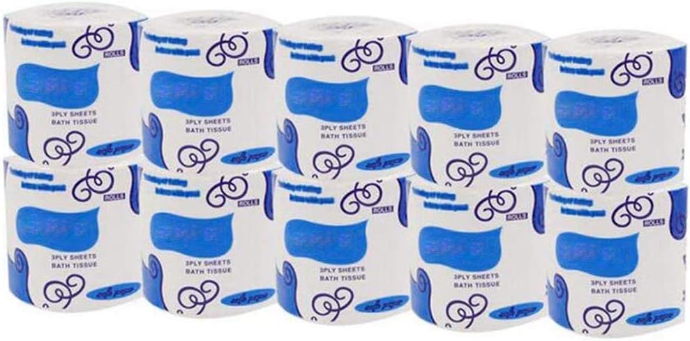 Ultra GentleCare Toilet Paper, 4-Ply Standard Rolls Toilet Paper Soft Skin-Friendly No Fragrance Bath Tissue Paper for Commercial Household-10 Rolls (3-PLY 10 Rolls)
