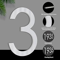 8 Inch Reflective House Numbers for