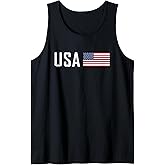 American Flag Cool Patriotic Men Women 4th of July USA Flag Tank Top