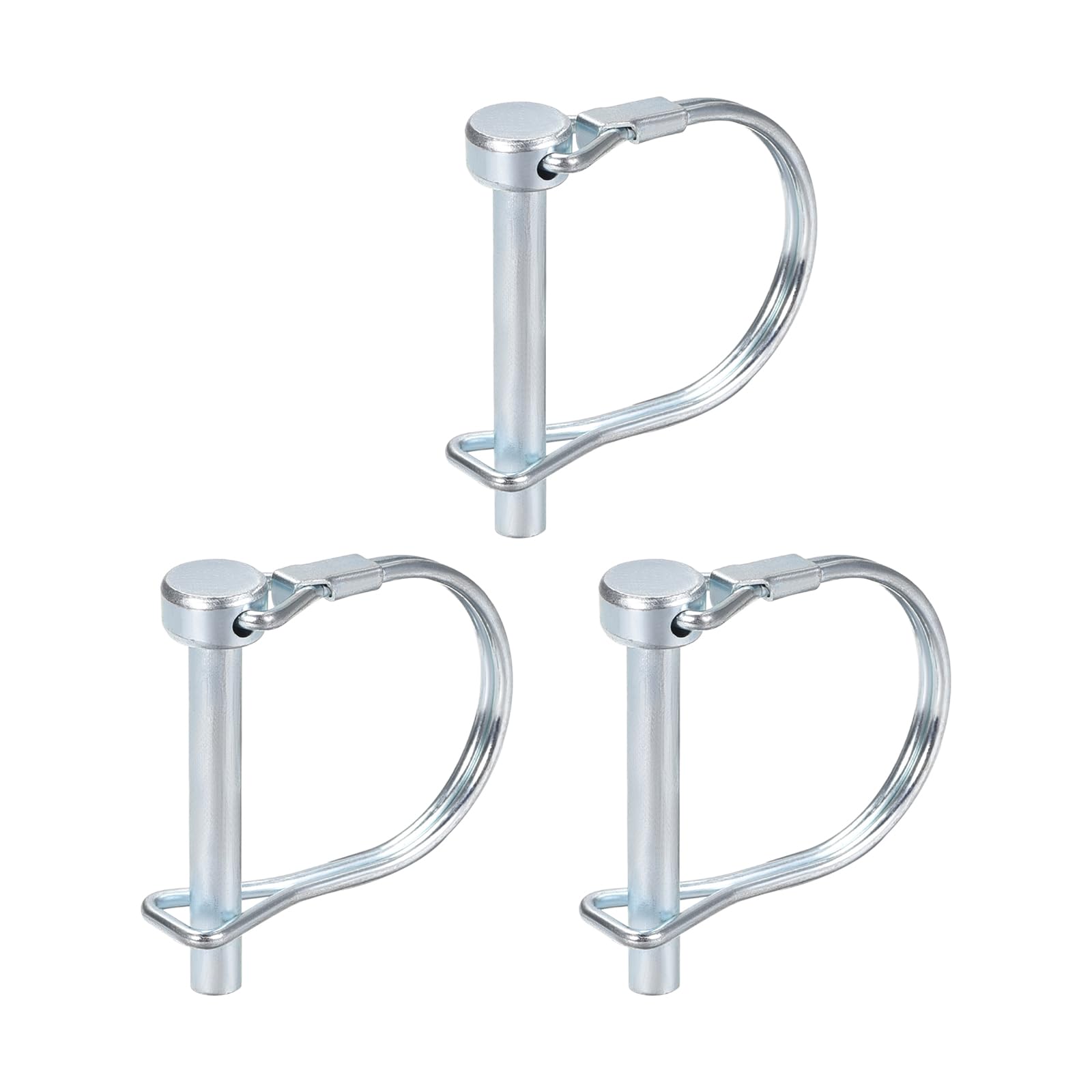 DTGN 6mm x 45mm (DxL) Shaft Locking Pin - 3Pack - Good for Farm Trailers Lawn - Carbon Steel Round Trailer Coupler Pin - Silver Tone